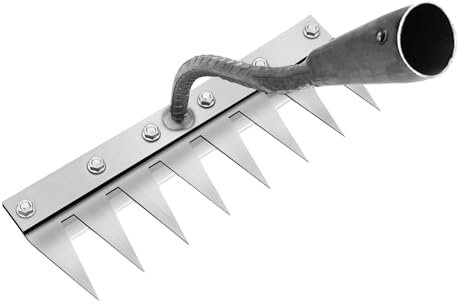 Gartenrechen, Mehrzweck Garten Unkraut Werkzeug, Unkrauthacke, Tragbare Unkraut Abzieher Werkzeug für Hof und Garten, für Jäten/Lockern/Säen (ohne Stock) (8 Zähne)