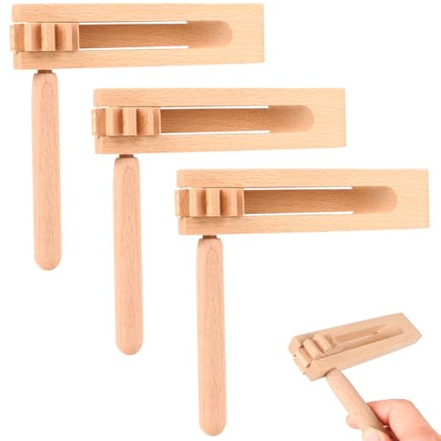 Crecelle en Bois 3 Pièces, Jouets à Cliquet en Bois pour Enfants, Créateur de Bruit à Cliquet, Instrument de Musique pour Enfants, pour Jeux, Événements Sportifs