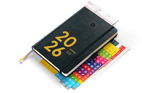 weekview compact extended 2026 – der clevere Wochenplaner A6+ Okt 25–März 27 | Personal Organizer mit Leseband, Sticker, Tafelkalender, Froschtasche, Stiftschlaufe, Register (Plus, Black)