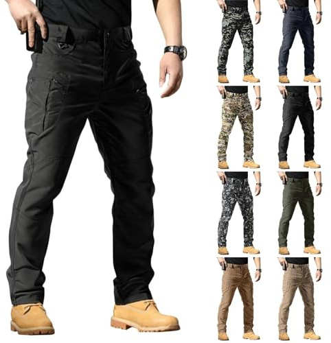 Genérico Pantalones de Trabajo Hombre Elasticos Cargo Pantalon para Trekking Senderismo Outdoor Deporte Funcional Montaña Escalada Pantalones Militares Tácticos de Camuflaje