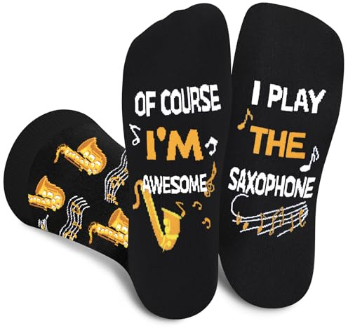 Calcetines de Saxofón Divertidos para Hombre, Regalo para Músicos y Papá