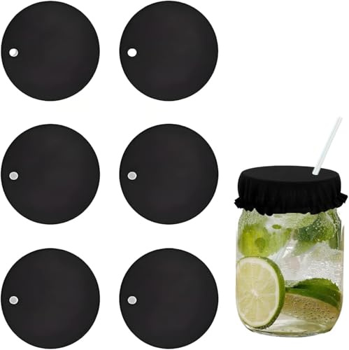 6 Pcs Drink Covers Anti Spike,Anti Spikes Drink Covers,Black Drinks Cup Cover Spiking Prevention Scrunchie Accessories Reusable Wine Glass Cover Protector From Spiking Replacement Kit for Party,Bar