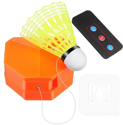 iplusmile Badminton Rebound Trainer: Single Portable Badminton Trainer with Self-adhesive Hooks Remote Control for Beginner Training,home Indoor