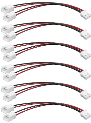 XMSJSIY JST-XH 2.54mm 1 to 2 Splitter Connector Motherboard Terminal 6PCS | 2-Pin JST XH2.54 Female to Dual Male Splitter Connector PWM PC Chassis Fan Balance Plug Lead Socket for 3D Printer LED Light