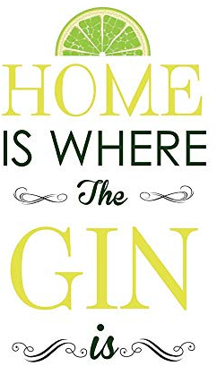 Wee Blue Coo Quote Food Drink Is Where Gin Is Art Print Poster Wall Decor 12X16 Inch