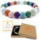 Fertility & Pregnancy Crystal Bracelet - Power Bead Bracelet - Soul Gift Box and Information Card - Amethyst, Moonstone, Rose Quartz, Aquamarine, Turquoise, Green Aventurine, Carnelian, Malachite