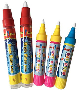 WHOLESGB 5 PCS Remplacement d'eau Doodle Peinture Stylos, Dessin Doodle Magique Stylos pour Doodle Tapis, Tapis Magique,Water W,Doodle Mat