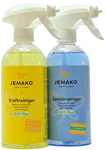 Jemako Reiniger-Set - Kraftreiniger ECO Plus 500 ml & Sanitärreiniger ECO Plus 500 ml - inkl. 2 Schaumpumpen