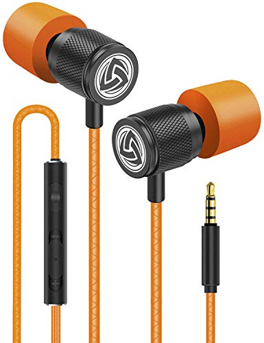 LUDOS Ultra Kopfhörer In Ear Ohrhörer mit Kabel und Mikrofon, Kristallklarer Klang, Ausgewogene Höhen und Tiefen, Neuer Memory Foam, Langlebiges Kabel, Bässe, Lautstärkeregelung, Earphones für Handy