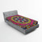 ABAKUHAUS Mandala Spannbetttuch, Bunte Blumenmotiv, Soft Dekorativer Stoff Bettwäsche Rund-um Elastischer Gummizug, 90 cm x 200 cm, Multicolor Weiß
