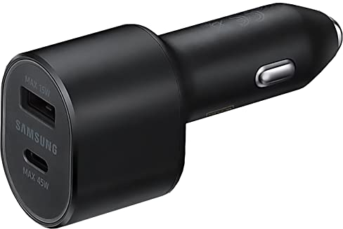 Samsung Super Fast Dual Car Charger (45W+15W) Dual Ports USB-C & USB-A - Black - EP-L5300XBEGWW