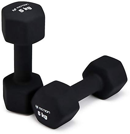 Neoprene Dumbbell Hand Weights Pair Home Exercise for Women Men Arm Pilates Dumbbells in 1kg 1.5kg 2kg 3kg 4kg 5kg 8kg 10kg Set (Black, (5 KG, Pair))