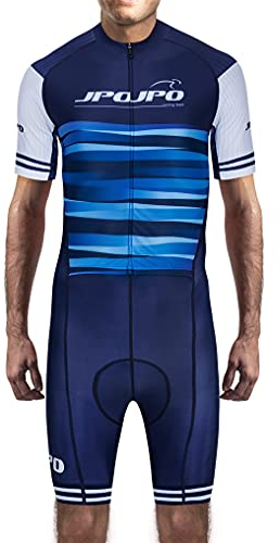 weimostar Fahrradtrikot für Herren, Triathlon-Anzüge, einteilig, kurzärmelig, mit Taschen, Trisuits, Laufen, Jp8012, L