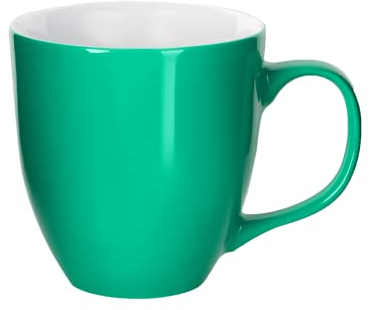 Mahlwerck Jumbotasse, große Kaffeetasse aus Premium Porzellan mit hoch-glänzender Oberfläche, Geschenktasse, Lagoon Blue, 400ml