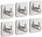Eowihor Haken Handtuchhaken, Ohne Bohren, 6 Stück Klebehaken Handtuchhalter Wandhaken Selbstklebend aus Edelstahl, Ideal für Bad Toilette Küche Büro, Silber