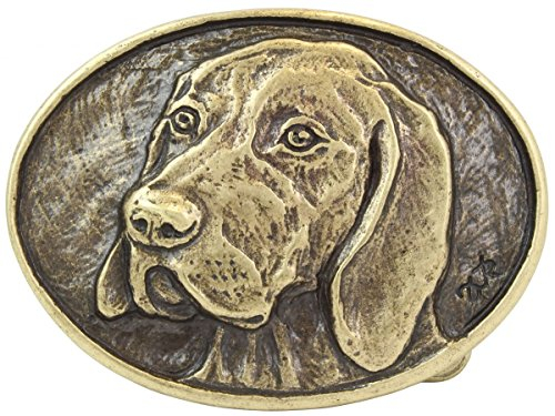 BELTINGER Gürtelschnalle Deutsch Kurzhaar 4,0 cm | Buckle Wechselschließe Gürtelschließe 40mm Massiv | für Jagd-Outfit | Altmessing