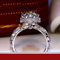 Sdouefos S925 Silber Damen Hochzeit Verlobungsring Hohl Blume Sterne 1 Karat Diamant Ring AAA Zirkon Verlobungsring (T1/2)