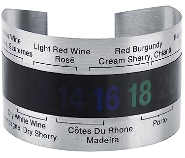 Stainless Steel Wine Thermometer 4~24℃ LCD Quick Display Wine Bottle Thermometer for Red and White Wine