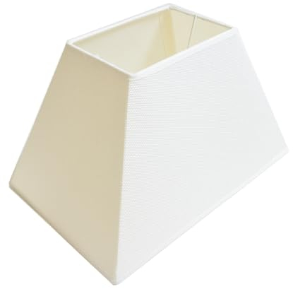 Lampenschirm Trapez in Leinenoptik H 16 für Steh & Tischleuchten (weiß)