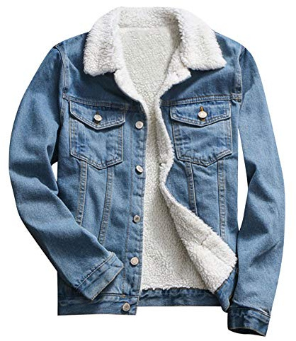 OnaiC Giacca di jeans foderata da donna invernale – giacca in denim con pelliccia colletto in pile ispessito jeans giacca invernale a maniche lunghe antivento cappotto corto in peluche per attività