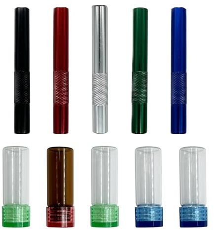 Portable Set of Glass Storage Bottles and Metal Straws for Outdoor Travel, Mixed Colors 10 PCS