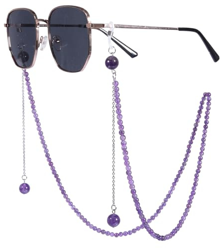 mookaitedecor Healing Crystal Beaded Eyeglasses Chain Holder for Women | Crystal Beads Reading Glasses Sunglasses Chain Face, Mask Chain Reiki Chakra Gift for Friends