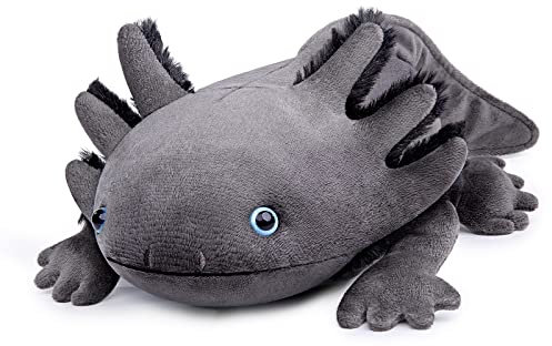 Tiny Heart Axolotl Stofftier Plüschtier 84cm/33 - Realistisches, Schönes, Niedliches und Weiches Tier Geschenk für Kinder, Jungen und Mädchen - Grau