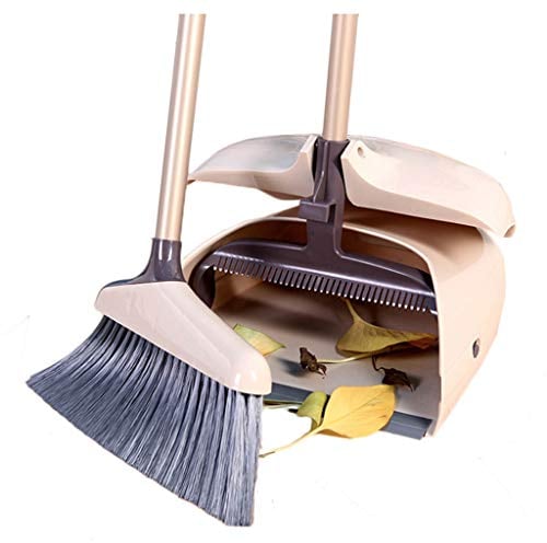 AGrAdi NLIAN- Juego de Mango Largo y recogedor, recogedor y Cepillo for vestíbulo con Tapa de Cierre Juego de Barrido Comercial y Juego de Barrido con empuñaduras Verticales for vestíbulo Recogedor
