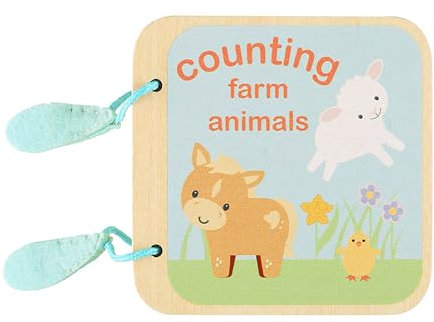 Orange Tree Toys Farm Animals Wooden Counting Cards Toy for Children Age 2+, Counting with Numbers 1-4, Number Blocks and Animal Characters - Toddler Early Development & Activity Toys