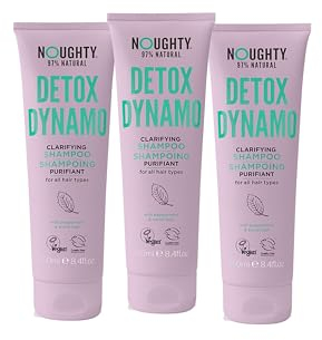 Noughty Detox Dynamo 97% natürliches klärendes Shampoo, sulfatfreie vegane Haarpflege 3 x 250ml TRIO