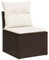vidaXL Gartensofa ohne Armlehnen mit Kissen, Outdoor Sofa mit abnehmbarem waschbarem Bezug, Gartenstuhl mit Stahlrahmen, Terrassensofa Gartenmöbel, Braun Poly Rattan