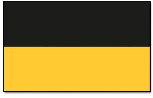 Drapeau rayé noir jaune 30 x 45 cm avec ourlet creux