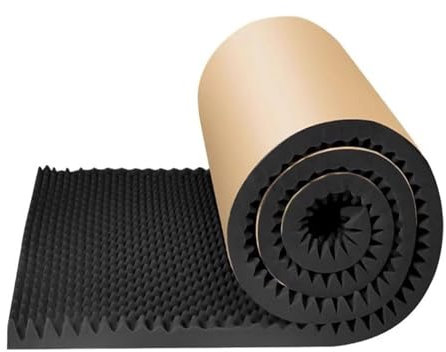 XOXLCUHR Noise Insulation Soundproofing Foam 5m/Roll Noise Insulation Soundproofing Foam, 5cm Thick Egg Type Flame Retardant Acoustic Pad, Self Adhesive Acoustic Foam Panels for Studio Home Cinema