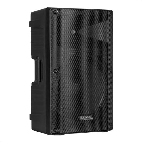 Ibiza - XTK15-MKII - Passive SONO Speaker 15 inch/38 cm - 25mm Compression Tweeter - Bass Reflex System - Handles and Wheels - NEW VERSION - Black - Party, events, club, conference