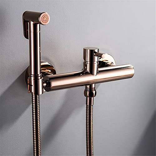 Toiletten-Bidet-Sprüher, Badezimmerzubehör, Mischbatterie für heißes und kaltes Wasser, an der Wand montierter Bidet-Wasserhahn, Roségold/Grau (Farbe: B, Größe: Einheitsgröße) (C, Einheitsgröße) (A,