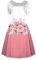 Robe Femme Chic Et Elegant, Robe De Bal Ensemble Femme Chic Et Elegant Cocktail Mariage Sexy Mariée Short Robe D Ete pour Femme Longue Boheme Hippie Chic Mariage Summer Dress (1-Rose,5XL)