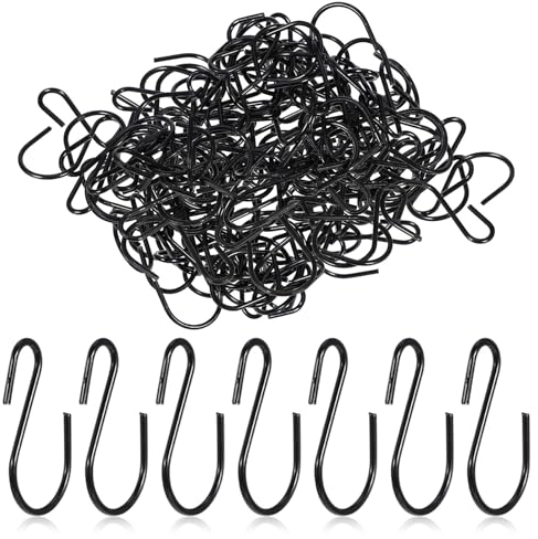 Sibba 60 Ganci a S per Appendere Manici a Gancio in Filo Metallico Gancio a Forma di S Gancio di Immagazzinaggio per la Casa Clip di Supporto Nero per Gioielli Piccoli Utensili da Cucina