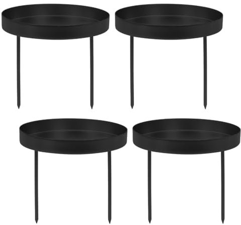 Sprinlot 4 Stück Kerzenhalter Adventskranz, 8.5 cm Kerzenständer Schwarz, Adventskerzenhalter Metall, Advent Kerzenhalter Schwarz, Stabkerzenhalter Kerzenteller für Adventsgirlande