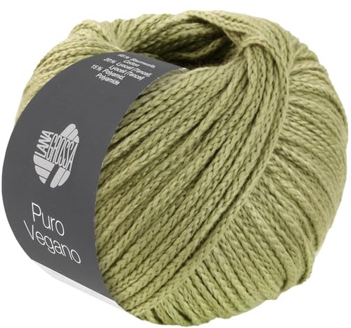 LANA GROSSA Puro Vegano | Kettgarnkonstruktion ohne tierische Fasern | Handstrickgarn aus 65% Baumwolle, 20% Lyocell (Tencel) & 15% Polyamid | 50g Wolle zum Stricken & Häkeln | 90m Garn FB 30
