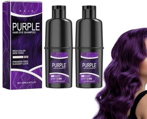 Tkekruh Shampoo Colorante per Capelli Viola 100ml - 3 in 1 Tintura Istantanea - per Uomini e Donne