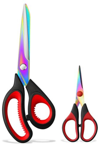 NICEIN 2 Stück Set Schere aus Edelstahl, 24cm+14cm Superscharfe Haushaltsschere,Bequemer Griff,Bastelschere,Schere Linkshänder,Scheren,Geeignet für die Linke und Rechte Hand, für Zuhause,Büro,DIY