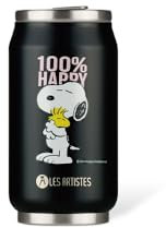 LES ARTISTES Paris A-4381, Canette isotherme, Thermos 280 ml, Gourde isotherme sans BPA, Réutilisable, Bec verseur rabattable avec paille, Acier Inoxydable, Design Happy Snoopy