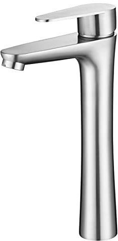 Erhöhtes Waschbecken aus 304-Edelstahl über der Theke, Wasserhahn für heißes und kaltes Waschbecken