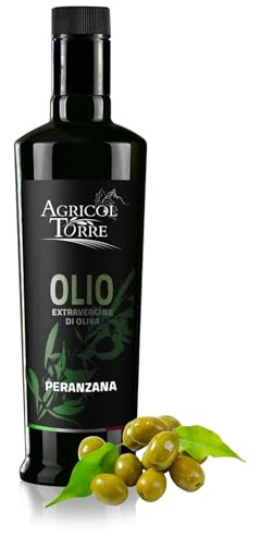 AGRICOLTORRE - Olio Extra Vergine di Oliva Peranzana - Olio di Oliva da Processi Puramente Meccanici - con Olive Perenzane 100% Made in Italy (750 ml)