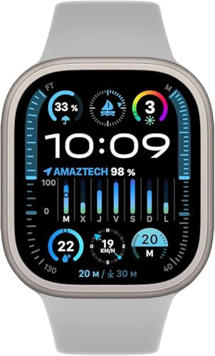 Orologio intelligente HK10 Ultra 3 Smartwatch AMOLED 2.02 49mm IP68 Chiamate Bluetooth Chat GPT Archiviazione Locale Musica e Foto per Android iOS Uomo e Donna (Bianco)