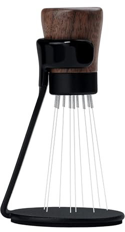 Normcore WDT Tool V2.1 mit Ständer, 9 Zinken, 0,23 mm, Espresso-Verteilertechnik, magnetischer Kaffee-Rührer mit 16 zusätzlichen Nadeln, Griff aus amerikanischem Walnussholz, verbessertes Upgrade