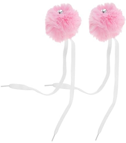 TOYANDONA 2 Stück Skate Pelzball Flauschige Bälle Schnürsenkel Schlittschuh Charms Schlittschuh Spitzen Charm Pom Poms Mit Glocke Rollschuh Zubehör Für Damen Rollschuh Charms