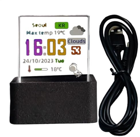 Holografisches Würfeldekor - Kabelloser Bildprojektor, GIF Animation Fotoalbum | Tischdekor 3D Foto Display, Transparente Kleine Wetterstation Digital Uhr Schreibtisch Dekoration für Schlafzimmer