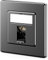 deleyCON 1x CAT7 Prise Réseau 1 Port LAN Prise de Raccordement Prise de Données Encastrée + 1x CAT 7 Keystone Modul 45° Sortie Coudée RJ45 Câble Patch Réseau DSL Câble de Pose - Noir