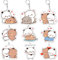 Cartoon-Schlüsselanhänger, niedlicher Panda, Bubu und Dudu, Kawaii-Anime-Schlüsselanhänger (Set (alle 9 Stile))